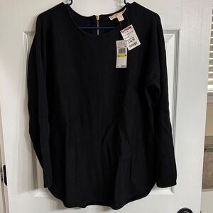 MICHAEL Michael Kors Black Blouse with Gold Accent